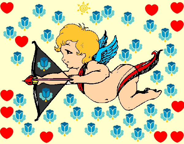 Dibujo Cupido volando pintado por edwa