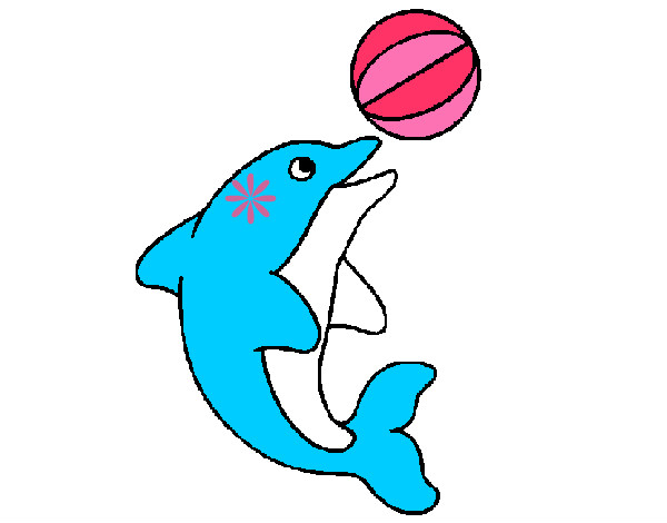 Dibujo Delfín jugando con una pelota pintado por marcia7