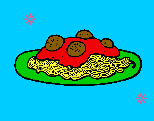 Dibujo Espaguetis con carne pintado por qwertyui66