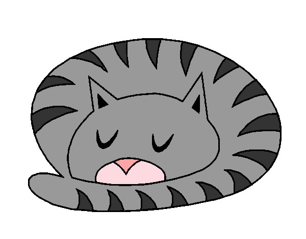 Dibujo Gato durmiendo pintado por pusheen