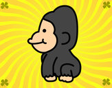 Dibujo Gorila bebé pintado por videl44