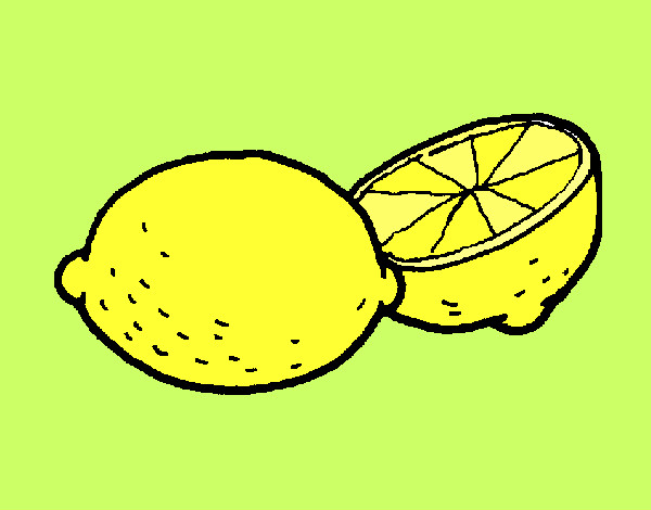 Dibujo limón pintado por MYKE