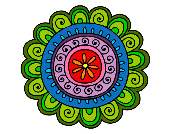 Dibujo Mandala alegre pintado por aaguss