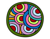 Dibujo Mandala circular pintado por cambiodevi