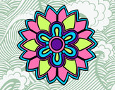 Dibujo Mándala con forma de flor weiss pintado por cleo00