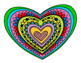 Dibujo Mandala corazón pintado por cambiodevi