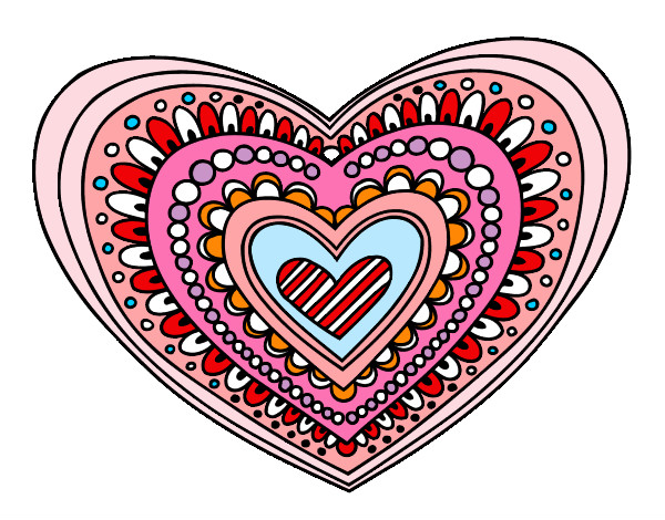 Dibujo Mandala corazón pintado por gabi012345