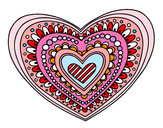 Dibujo Mandala corazón pintado por gabi012345