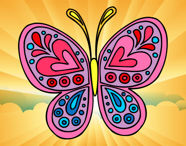 Dibujo Mandala mariposa pintado por antonelabk