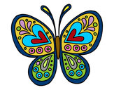 Dibujo Mandala mariposa pintado por cambiodevi