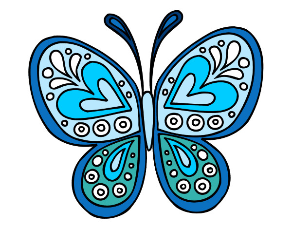 Dibujo Mandala mariposa pintado por nenabell
