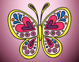 Dibujo Mandala mariposa pintado por pedrodibuj