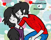 Dibujo Marshall Lee y Marceline pintado por Abril_55_S