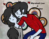 Dibujo Marshall Lee y Marceline pintado por videl44