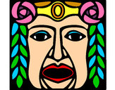 Dibujo Máscara Maya pintado por patricia14