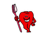 Dibujo Muela y cepillo de dientes 1 pintado por Eneritz
