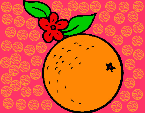Dibujo naranja pintado por MYKE
