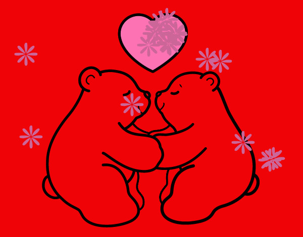 Dibujo Osos polares enamorados pintado por pedrodibuj