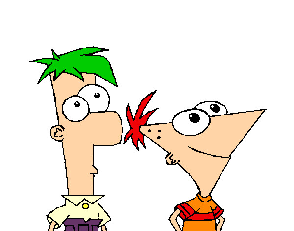Dibujo Phineas y Ferb pintado por sandovas