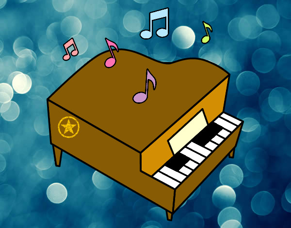 Dibujo Piano de cola pintado por C4M1L4