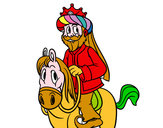 Dibujo Rey Gaspar a caballo pintado por yolandab