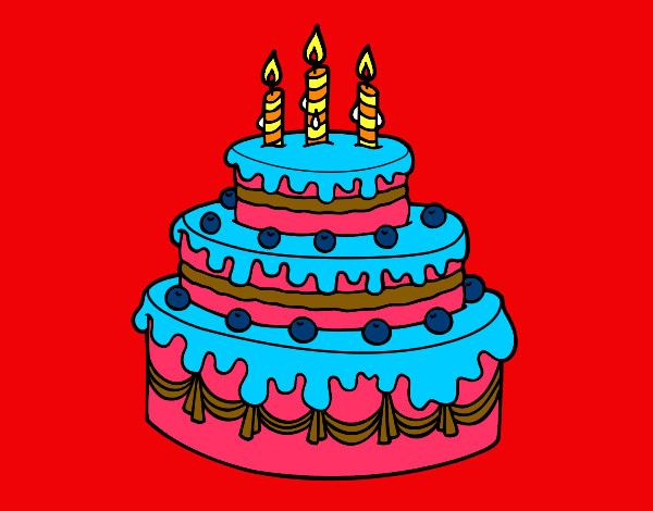 Dibujo Tarta de cumpleaños pintado por ilham