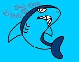 Dibujo Tiburón nadando pintado por pato021