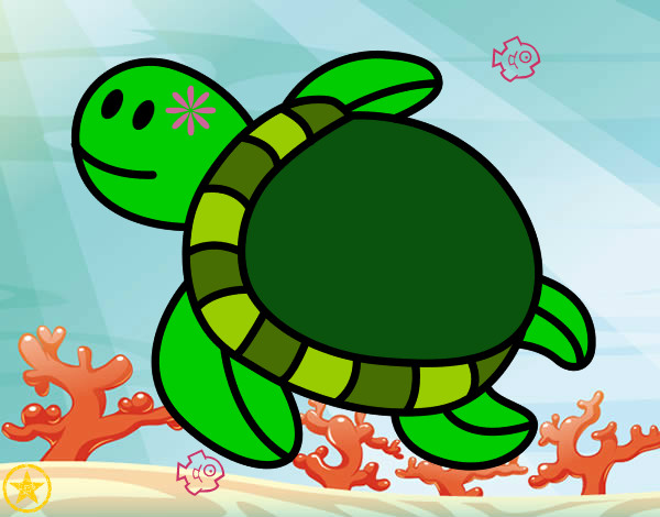 Dibujo Tortuga nadando pintado por yamnielys
