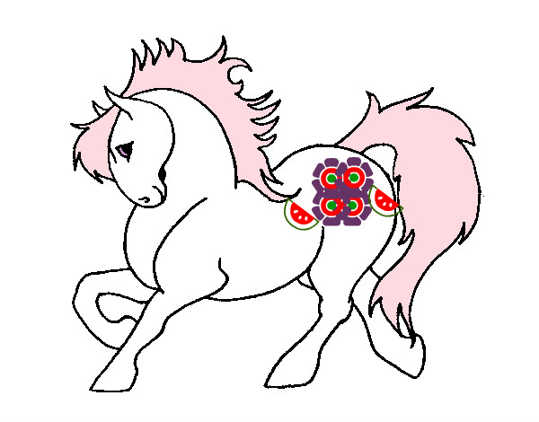 Dibujo Caballo robusto pintado por unicorn