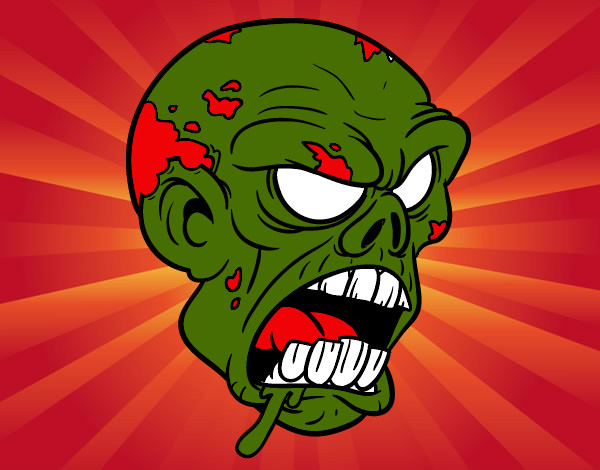 Dibujo Cabeza de zombi pintado por superizan