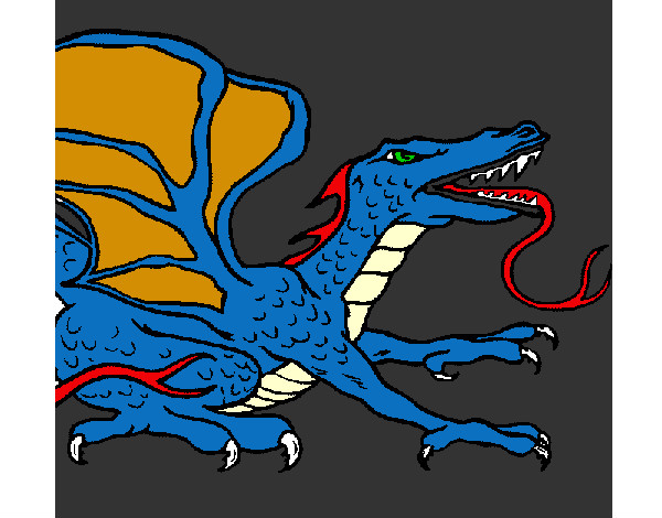 Dibujo Dragón réptil pintado por superizan