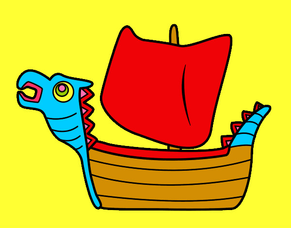 Dibujo Drakken, barco vikingo pintado por hernanbiaz