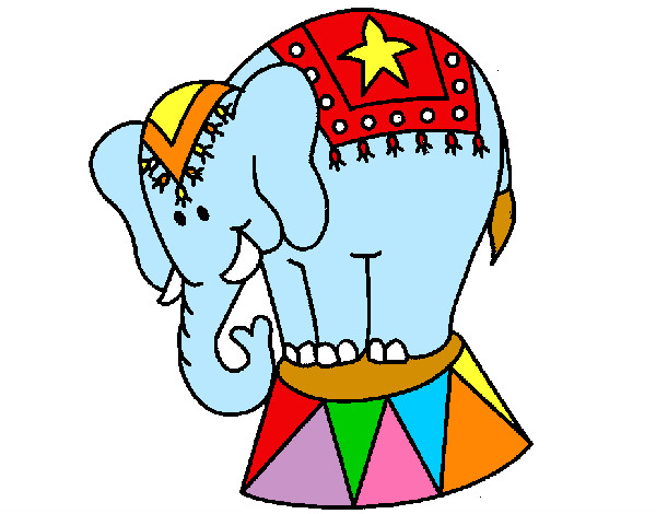 Dibujo Elefante actuando pintado por superizan
