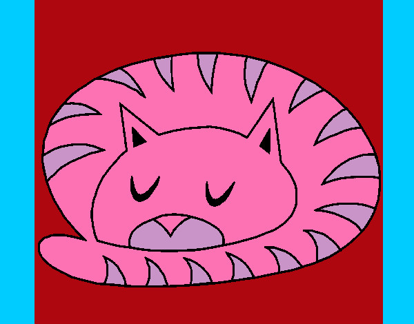 Dibujo Gato durmiendo pintado por da12306