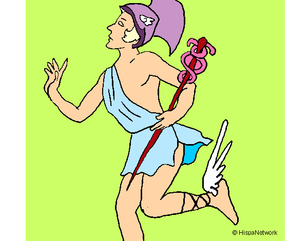 Dibujo Hermes pintado por oded