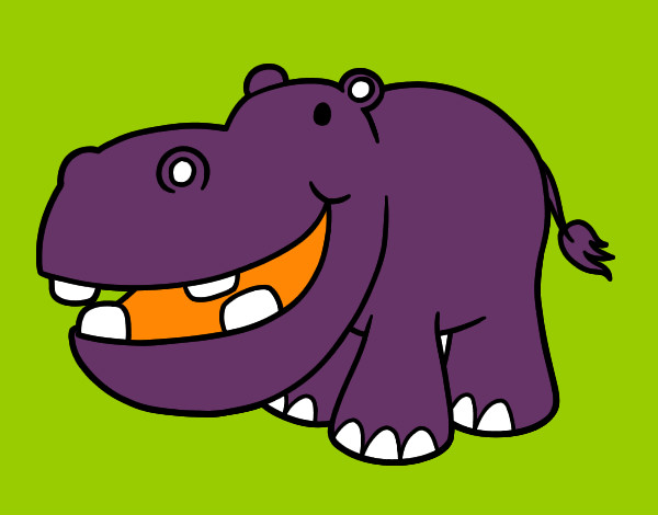 Dibujo Hipopótamo pequeño pintado por Zsani