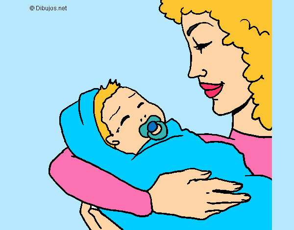 Dibujo Madre con su bebe II pintado por ynes