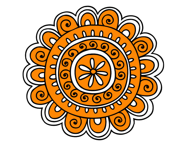 Dibujo Mandala alegre pintado por keyker 