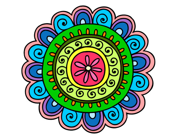 Dibujo Mandala alegre pintado por Leilon