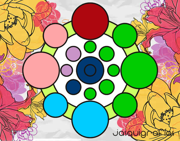 Dibujo Mandala con redondas pintado por Frarners