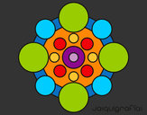 Dibujo Mandala con redondas pintado por Ruthb