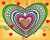 Dibujo Mandala corazón pintado por aa123