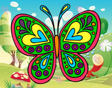 Dibujo Mandala mariposa pintado por galilea111