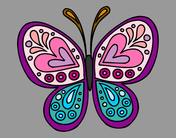Dibujo Mandala mariposa pintado por Ruthb