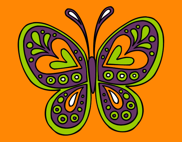 Dibujo Mandala mariposa pintado por Zsani
