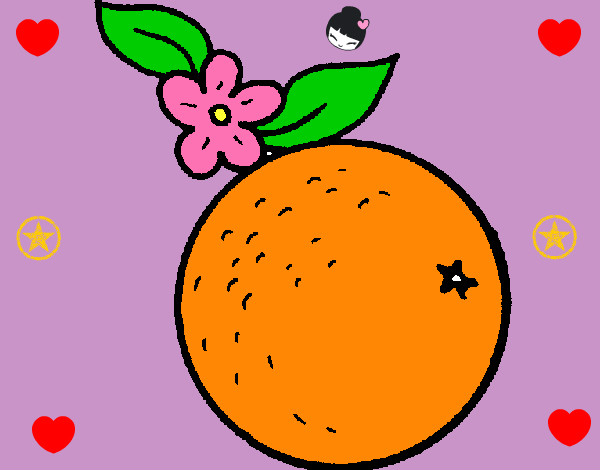 Dibujo naranja pintado por JEHFAUYFGK