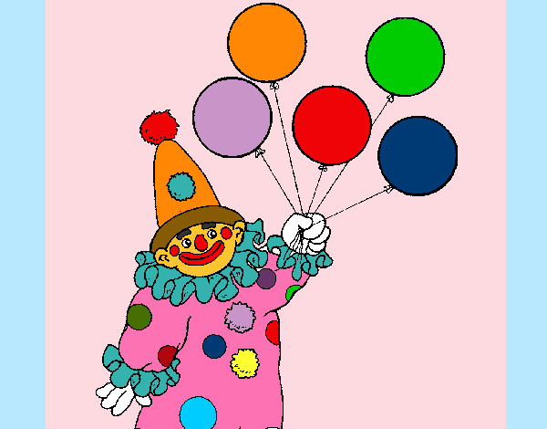 Dibujo Payaso con globos pintado por anndi