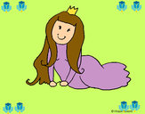 Dibujo Princesa contenta pintado por Pinka29