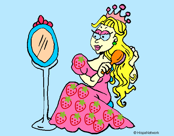 Dibujo Princesa y espejo pintado por blisa