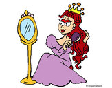 Dibujo Princesa y espejo pintado por oded